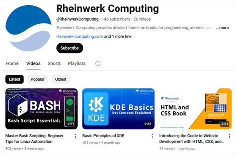 Rheinwerk Computing YouTube 2025