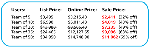 Team Subscription Sale Table